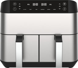 Niceey Dubbele Airfryer XXL - Twee Kookvakken - Dubbele Airfryer - 8.0 Liter - 2460 Watt - Incl. Kookboek - Zilver