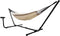 Niceey Hangmat met Standaard - 2 Persoons - Incl. Bekerhouder - Tot 250kg Draagkracht - Beige