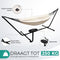 Niceey Hangmat met Standaard - 2 Persoons - Incl. Bekerhouder - Tot 250kg Draagkracht - Beige