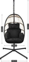 Niceey Hangstoel - Hangstoel buiten - Tuinmeubel - Rotan - met Kussens - Hangstoel met Standaard