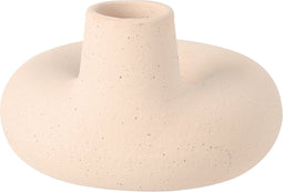 Niceey Kandelaar - Kaarshouder - Kaarsenstandaard - Voor 1 kaars - Porselein - Rond- Beige