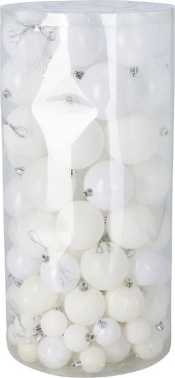 Niceey Kerstballen - 100 Stuks - Kerstballenset - Kerstballen Kunststof - Kerstversiering - Kerstdecoratie - Wit