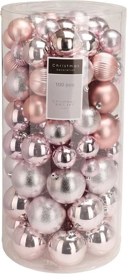 Niceey Kerstballen - 100 Stuks - Kerstballenset - Kerstballen Kunststof - Kerstversiering - Kerstdecoratie - Rood