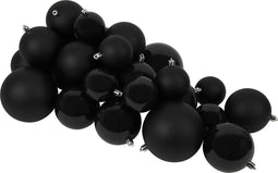 Niceey Kerstballen XXL - 26 Stuks - Kerstballenset - Kerstballen Kunststof - Kerstversiering - Kerstdecoratie - Zwart