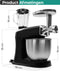 Niceey Keukenmachine 3-in-1 - Keukenrobot - Hakmolen - Mixer met mengkom - Keukenmixer - 1500W - RVS Mengkom (7,5L) - Incl Gehaktmolen en Blender - Zwart