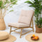 Niceey Loungestoel met Kussens - Strandstoel - Voor Binnen & Buiten- Bamboe - Wit