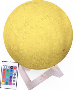 Niceey Maanlamp 3D – Maan Lamp 20 cm – Tafellamp slaapkamer - Maanlampje met 16 kleuren – Oplaadbaar Kinder Tafellamp – Met afstandsbediening