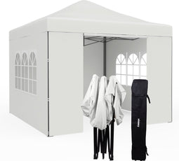 Niceey Partytent - 3x3m - Paviljoen - Partytent opvouwbaar - Feesttent met Zijwanden - Tuintent - Easy up partytent - Draagtas met Wielen - Wit