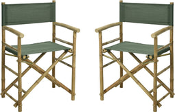 Niceey Regisseursstoel - Klapstoel - Strandstoel opbvouwbaar - Visstoel - Bamboe - Set van 2 - Groen