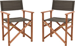 Niceey Regisseursstoel - Klapstoel - Strandstoel opbvouwbaar - Visstoel - Acacia Hout - Set van 2 - Taupe