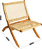 Niceey Rotan Loungestoel Set Van 2 - Vouwbaar - FSC bamboe - Rotan -Hout