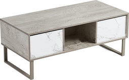 Niceey Salontafel met Lade - Koffietafel - Bijzettafel - Sidetable - Opbergruimte - Hout - 104 x 49.5 x 39.5 cm - Marmerlook