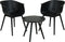 Niceey Tuinset - 3 Delig - Tuintafel met stoelen - Balkonset - Weerbesteding - Polypropyleen - Zwart