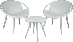 Niceey Tuinset - 3 Delig - Weerbesteding - Tuintafelset - Balkonset - Polypropyleen - Wit