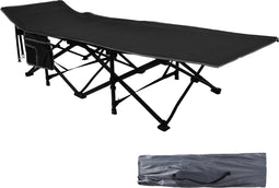 Niceey Veldbed - Stretcher - 150KG Draagkracht - Kampeerbed - Vouwbed - Campingbed Volwassenen - Ligbed - Opvouwbaar Bed - Reisbed - Zwart