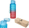Niceey Waterfles - Drinkfles met Tijdmarkeringen - Waterfles - Dopper - Waterfles met rietje - Drinkfles 1 liter - BPA vrij