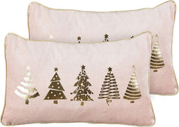 ALSOBIA - Sierkussen set van 2 - Roze - Fluweel