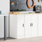 vidaXL - Garagekast - 30x51x85 - cm - massief - grenenhout - wit