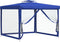 vidaXL - Prieel - met - dubbel - dak - 3x3x2,68 - m - stof - blauw