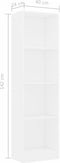 vidaXL - Boekenkast - met - 4 - schappen - 40x24x142 - cm - bewerkt - hout - wit