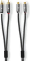 Nedis Stereo-Audiokabel - 2x RCA Male - 2x RCA Female - Verguld - 5.00 m - Rond - Grijs / Gun Metal Grijs - Cover Window Box
