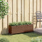 vidaXL - Plantenbak - met - wielen - 3 - potten - 107x32x38 - cm - poly - rattan - bruin