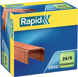 Nieten Rapid 24/6 kopercoating standaard 5000 stuks