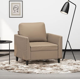 Fauteuil 60 cm kunstleer cappuccinokleurig