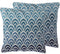 NIGELLA - Sierkussen set van 2 - Blauw - 45 x 45 cm - Katoen