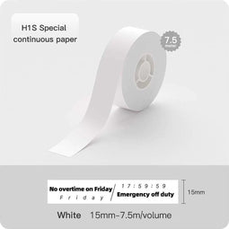 Niimbot - H1S Continious Labels/Etiketten - 15*800mm - Doorlopend Label - 1 Rol - Wit
