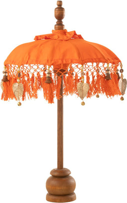 J-Line parasol Dayu - katoen/hout - oranje - small