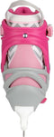 Nijdam Kunstschaats - Verstelbaar - Wit/Roze/Grijs - Maat 34-37