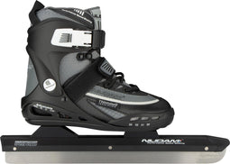 Nijdam Norenschaats Junior Verstelbaar - Semi-Softboot - Alu Buis - Zwart/Antraciet - 30-33