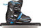 Nijdam Norenschaats Junior Verstelbaar - Semi-Softboot - Zwart/Zilver/Blauw - 30-33