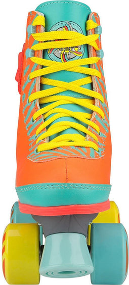 Nijdam Rolschaatsen - LED Star Zebra - Fluororanje/Lichtblauw/Geel - 37/38