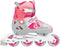 Nijdam Skates Combo Verstelbaar - Bold Berry - Fuchsia/Zilvergrijs/Wit/Roze - Maat 37-40