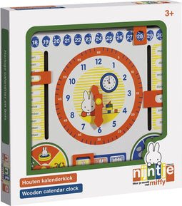 Nijntje houten speelgoed kalenderklok oefenklok leerklok - peuter kleuter educatief speelgoed - Bambolino Toys