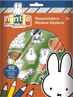 Nijntje raamstickers, niet permanente verplaatsbare stickers met speelachtergrond - Bambolino Toys