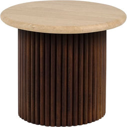 Bijzettafel Memphis Ø50 cm rond travertin - Bruin | Mysons