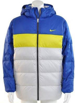 Nike Basic Down Jacket - Jas - Kinderen - Maat 128 - 140 - Blauw;Geel;Grijs