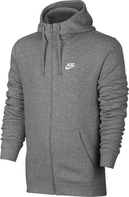 Nike Club Hoodie Full Zip Terry Sportvest Heren - Dk Grey Heather/(White)