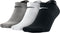 Nike Lightweight No-Show Sportsokken - Maat 46-50 - Unisex - wit/zwart/grijs