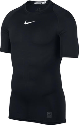 Nike Pro Top Ss Comp Sportshirt Heren - Black/White/(White) - Maat XXL