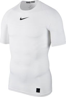 Nike Pro Top Ss Comp Sportshirt Heren - White/Black/(Black) - Maat XXL