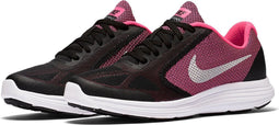 Nike Revolution 3 (GS) Sportschoenen - Maat 37.5 - Unisex - zwart/roze/zilver