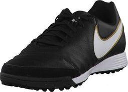 Nike Tiempo Genio II Leather TF Voetbalschoenen Voetbalschoenen - Maat 40.5 - Mannen - zwart/wit/goud