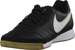 Nike TiempoX Genio II Leather IC Voetbalschoenen - Maat 45 - Mannen - zwart/wit/goud