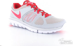 Nike - Wmns Flex Run - Dames Flex - 38,5 - LichtGrijs/Rood/FluorRoze