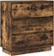 vidaXL - Nachtkastje - met - LED - in - Gerookt - Eiken - 71x34.5x75 - cm - Geperst - Hout