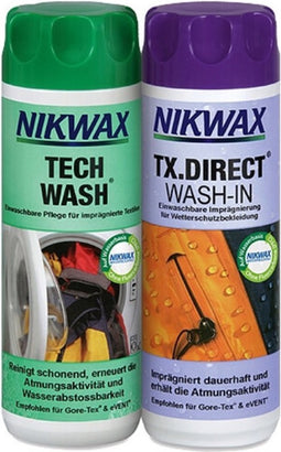 Nikwax Tech Wash & TX Direct Twin pack 300 ml - 2-pack - Impregneermiddel en wasmiddel - 100% natuurlijk afbreekbaar